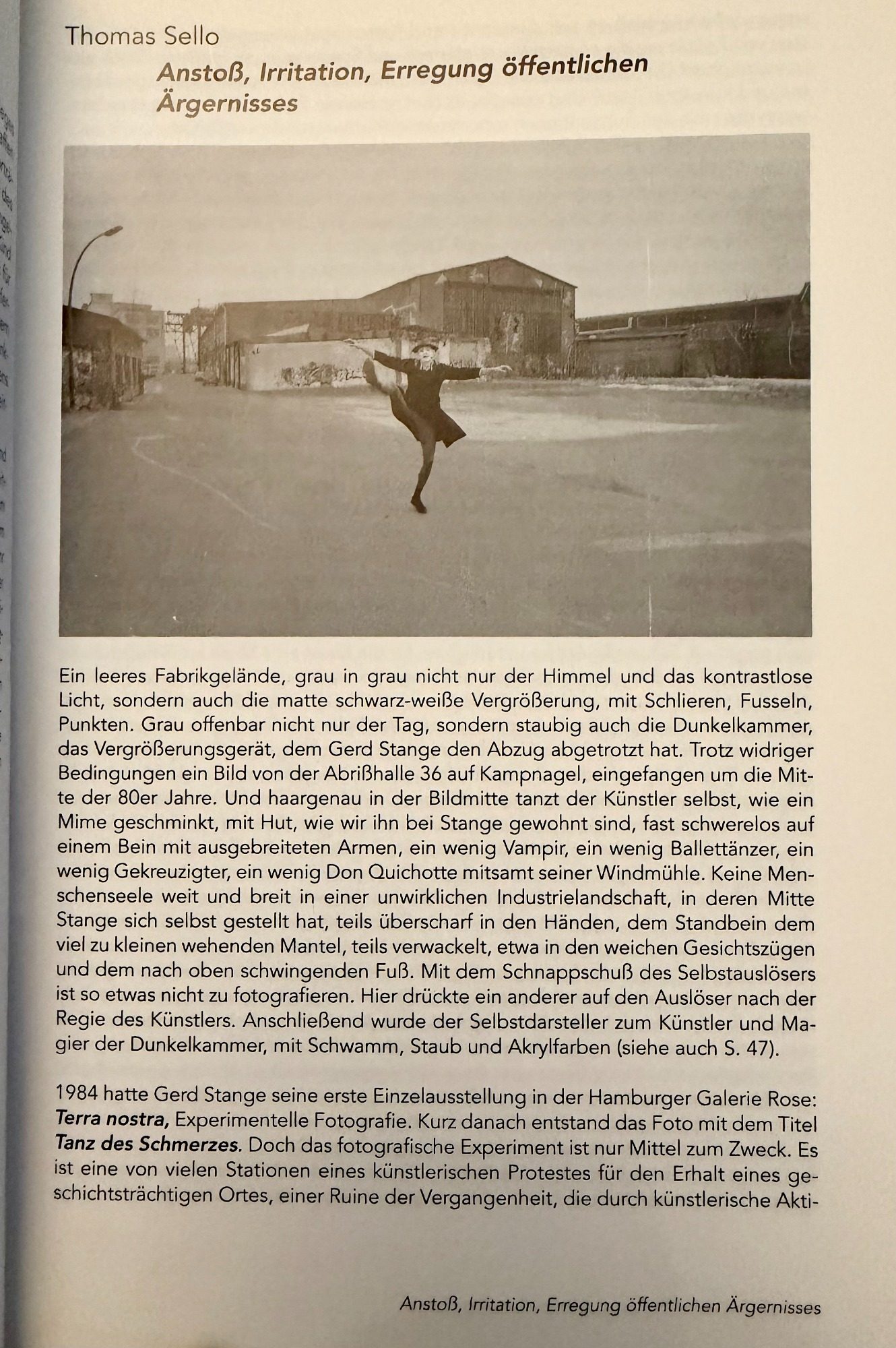 Gerd Stange Tanz des Schmerzes 1985. Kampnagel